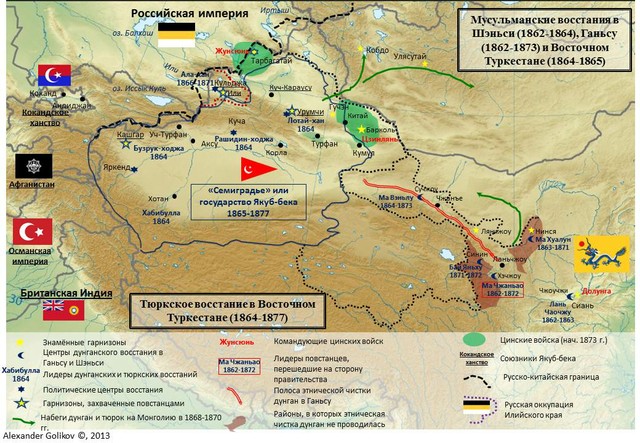 Мусульманские восстания в Шэньси, Ганьсу и Восточном Туркестане. Тюркское восстание в Восточном Туркестане