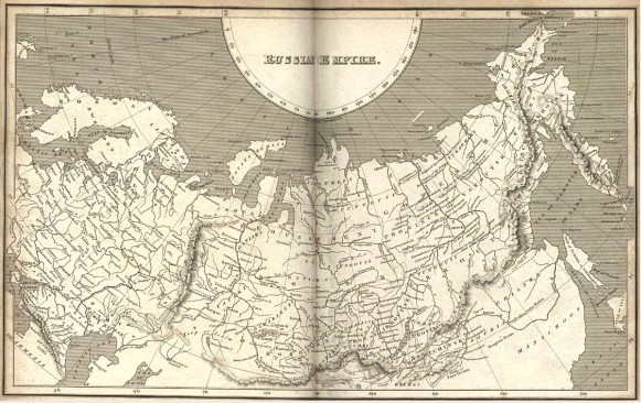 Карта Российской империи с изображением береговой линии Приморья. 1820 г.